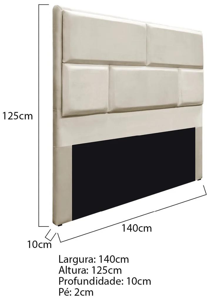 Cabeceira Casal Brick P02 140 cm para cama Box Corano - ADJ Decor