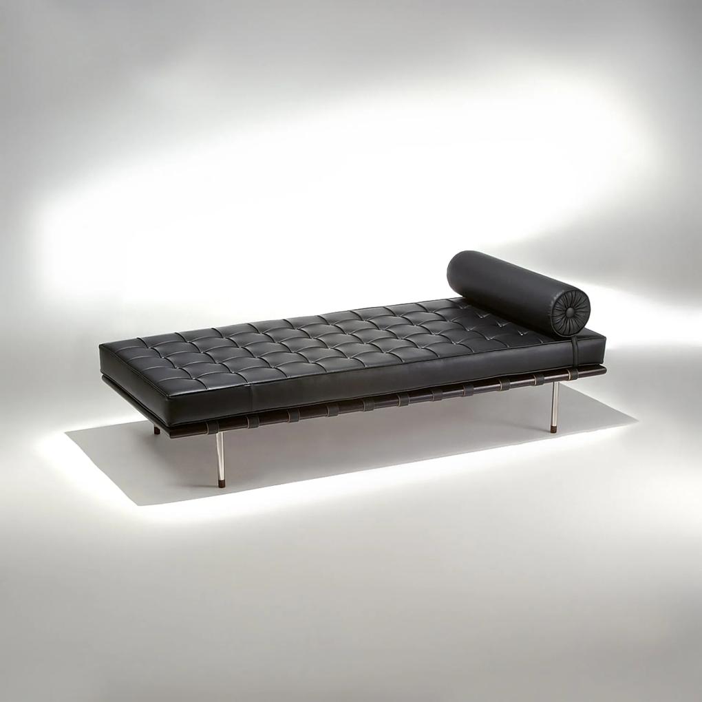 Chaise Couch Barcelona Madeira e Aço Inox Studio Mais Design by Mies Van Der Rohe