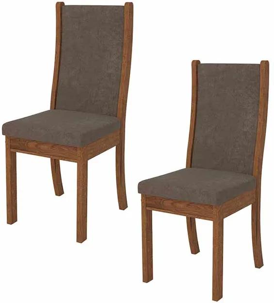 Conjunto 02 Cadeiras Malta Rústico Terrara e Pena Marrom