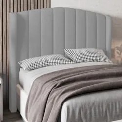 Cabeceira Casal Cama Box 140cm Glenda Z04 Linho Cinza - Mpozenato