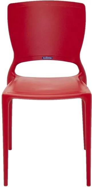 Cadeira Tramontina Sofia Vermelha sem Braços com Encosto Fechado em Polipropileno e Fibra de Vidro Tramontina 92236040