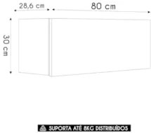 Armário de Cozinha Aéreo 80cm 1 Porta Minsk K02 Freijó/Soft - Mpozenat