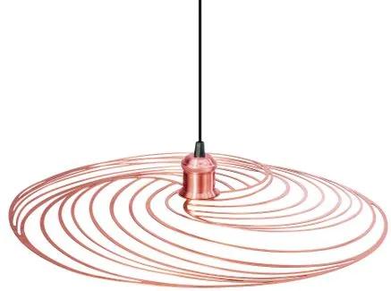 Luminária Pendente Disco Aramado Design Moderno Cobre Rosé Mod: Téplice | Soq: E27