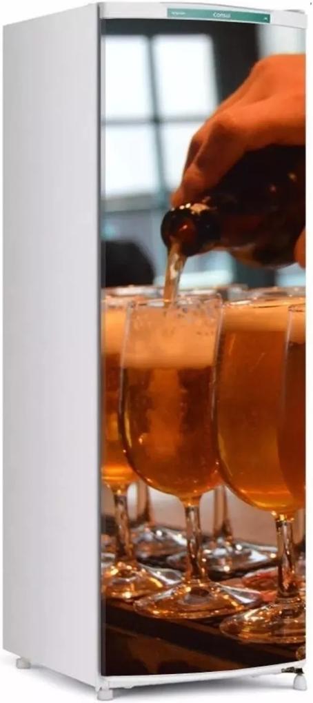 Adesivo Sunset Adesivos para Geladeira Cerveja Copos de cerveja para envelopamento de porta - até 1,70x0,70 m