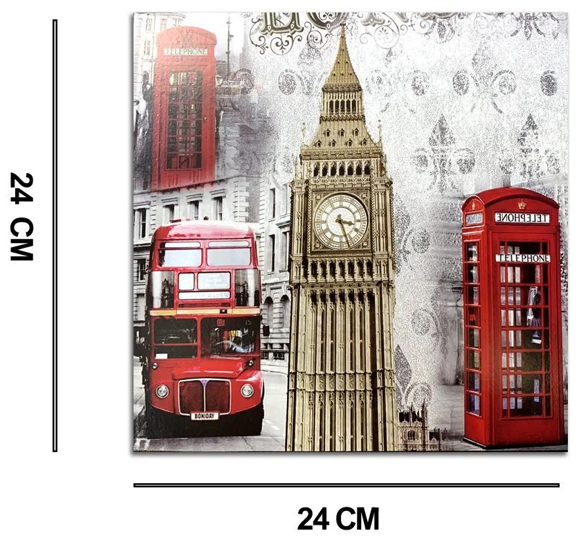 Quado Decorativo MDF Londres 24X24CM - D'Rossi