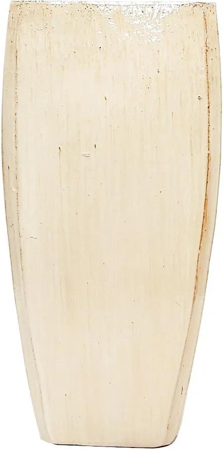 Vaso Vietnamita Cerâmica Importado Quadrado Alto Milan Areia D41cm x A86cm