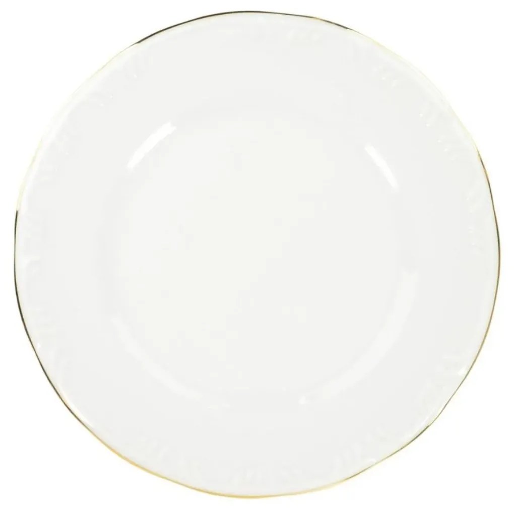 Prato Raso 26Cm Porcelana Schmidt - Dec. Filetado Ouro Pomerode 0010