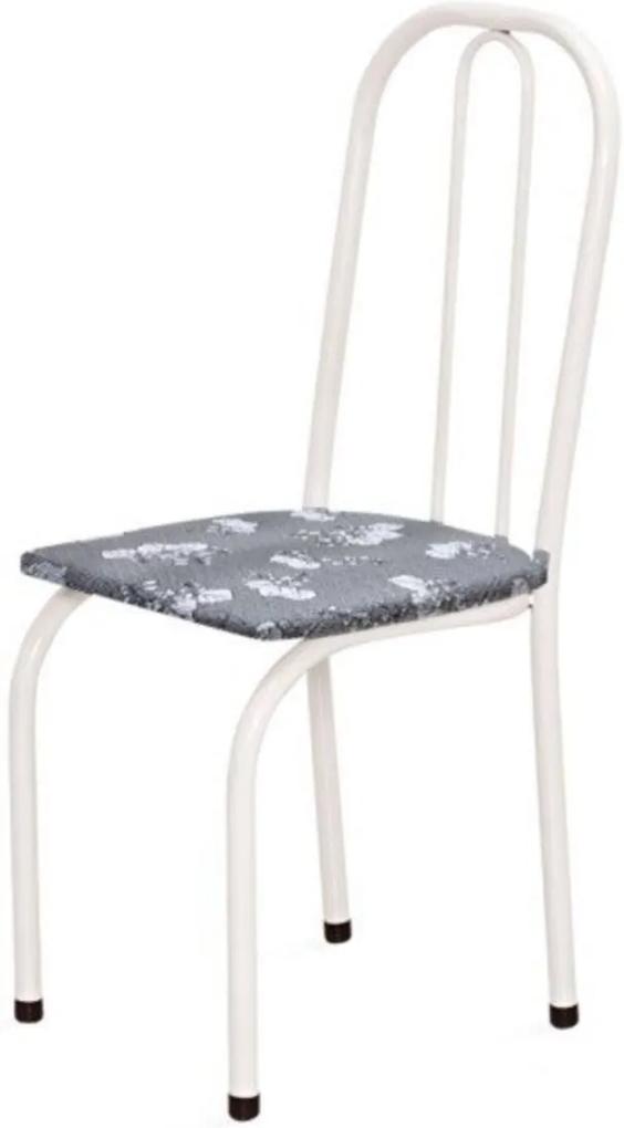 Cadeira Marcheli Baixa 0.101 Assento Reto Branco/Cinza Claro Floral