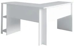 Mesa Escrivaninha em L Malu e Estante Livreiro 90x187cm Lean A06 Branc