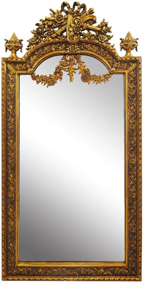 Espelho Com Modura Dourada Retangular Clássica Luis XV