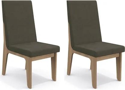 Kit 2 Cadeiras CAD102 para Sala de Jantar Nogal/Marrom Claro - Kappesberg
