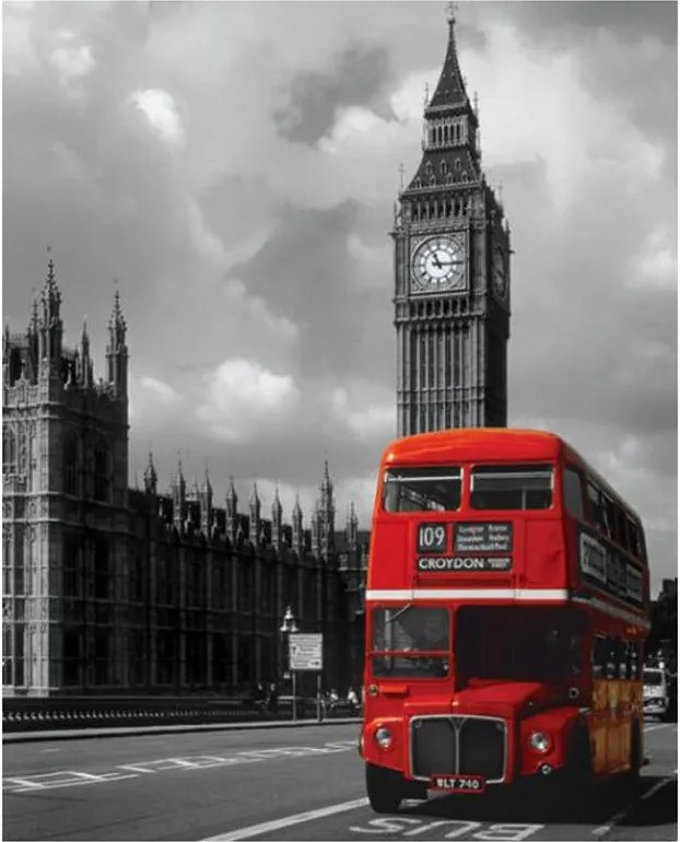 Poster Londres Inglaterra Red Bus 40x50cm Com/sem Moldura
