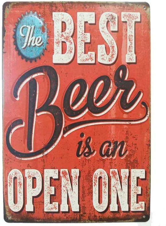 Placa De Metal Decorativa Best Beer Is An Open One