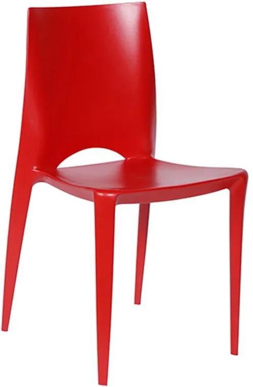 Cadeira Nápoles sem Braços em Polipropileno Vermelho