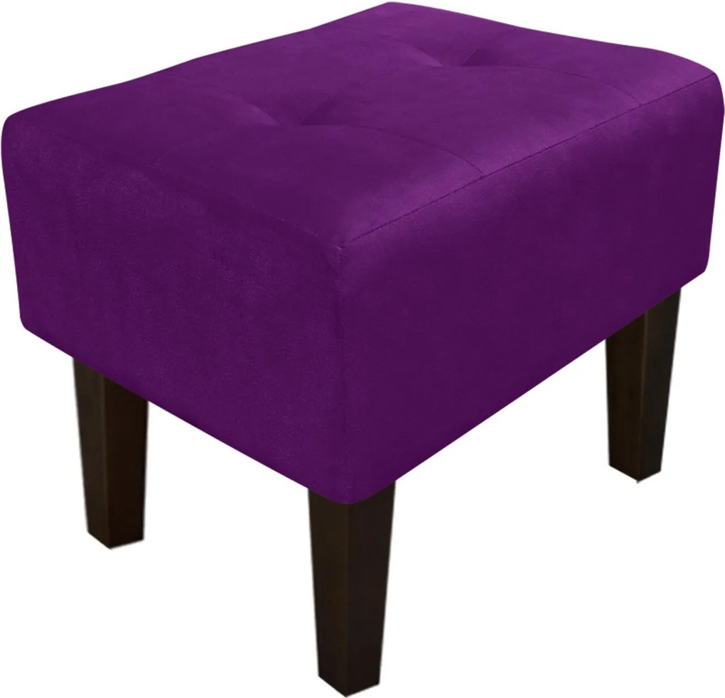 Puff Decorativo Livia Pés Chanfrado Suede Roxo - D'Rossi