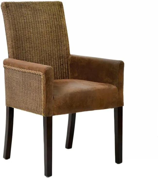 Conjunto 2 Cadeiras Eros com Braço Fibra Natural - Wood Prime AM 32277