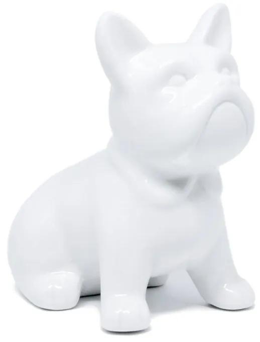 Cachorro Bulldog Franc&ecirc;s de porcelana branco