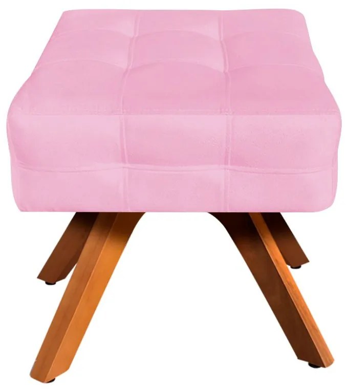 Puff Banqueta Decorativo Giratório MM30 Elisa Suede D03 - D'Rossi - Rosa Bebê
