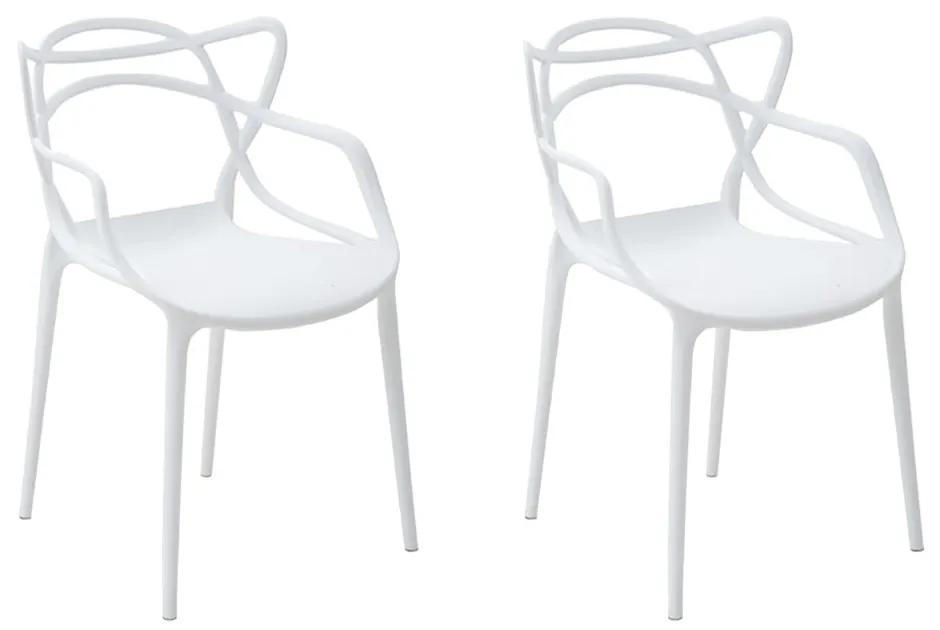 Kit 2 Cadeiras Decorativas Sala e Cozinha Feliti (PP) Branca G56 - Gran Belo