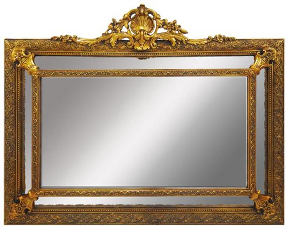 Espelho Clássico Moldura Retângulas Decorativa em Resina Dourada