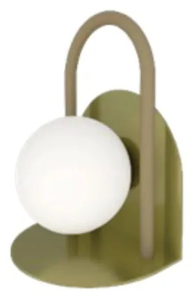 Arandela Graça 19X26X19Cm 01Xg9 Globo 10Cm - Usina 90040/1 (BT / CB-P - Branco Texturizado / Cobre Brilho Polido, Branco (Fosco))