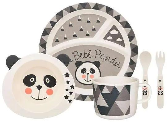 Jogo Refeição Infantil 5 Peças Oxford Bebê Panda