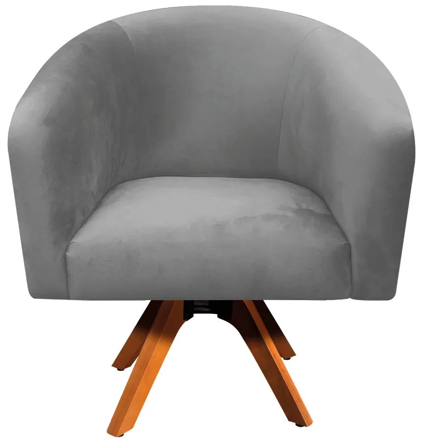 Poltrona Decorativa Giratória MM30 Stella Suede Grafite D03 - D'Rossi