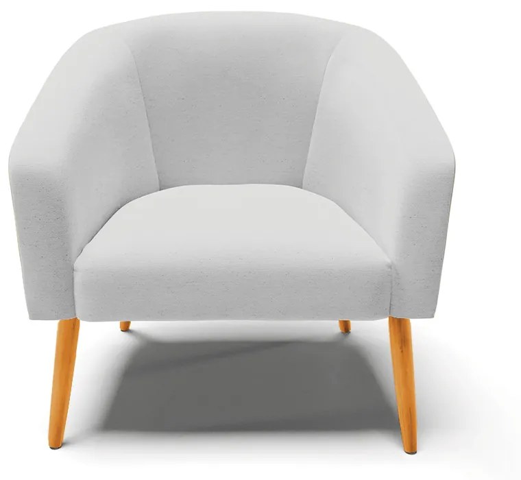 Poltrona Decorativa Pé Palito Castanho kit 2 Stella Linho D03 - D'Rossi - A05 Cinza Claro