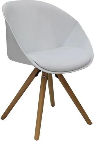 Cadeira Fussen C/Braço em Polipropileno e Madeira Branco