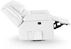 Poltrona do Papai Reclinável Pietra Glider Giratória USB FH9 PU Branco