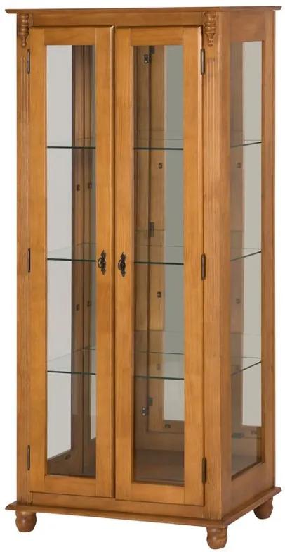 Vitrine Alta com Vidro Lateral 3 Prateleiras e Espelho - Wood Prime NL 31552