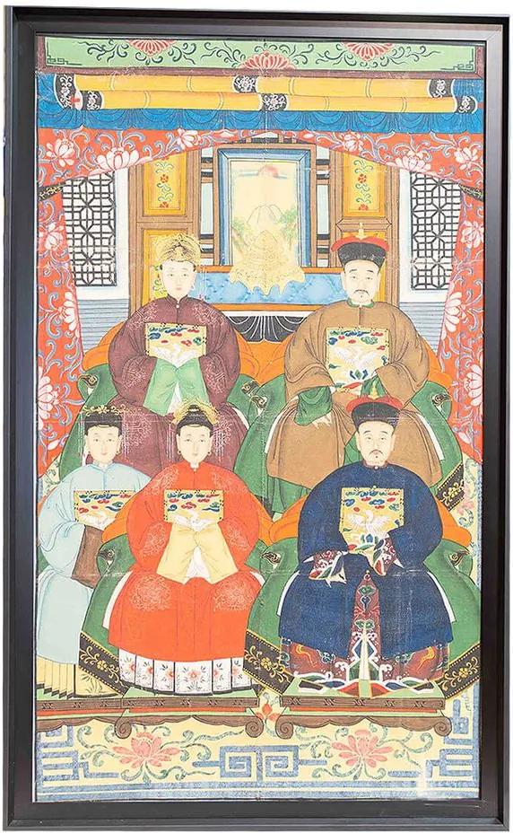Quadro Dinastias Beijing Pintura em Lona com Moldura 100x120cm