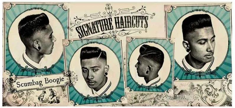 Placa Decorativa Para Barbearias Hair Style Signature Haircuts: Scumbag Boogie