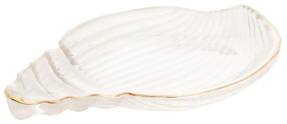 Bowl De Vidro Concha Com Filete Dourado Caracol 21x15,5cm 61485 Wolff