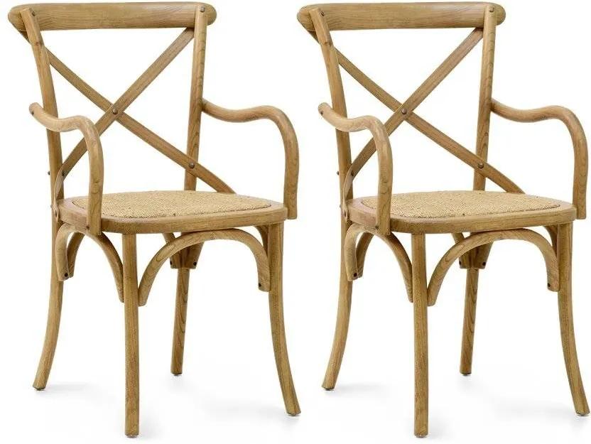 Cadeira Paris com Braços Natural - 2 cadeiras