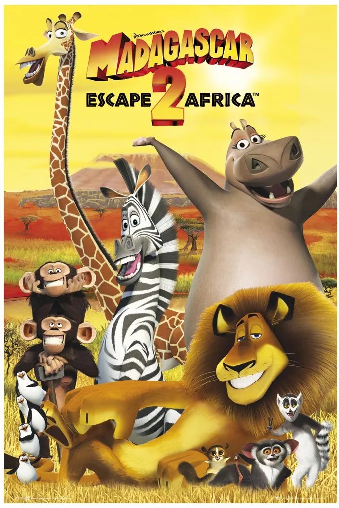 Gravura Poster Para Quadros Filme Infantil Madagascar 60x90cm