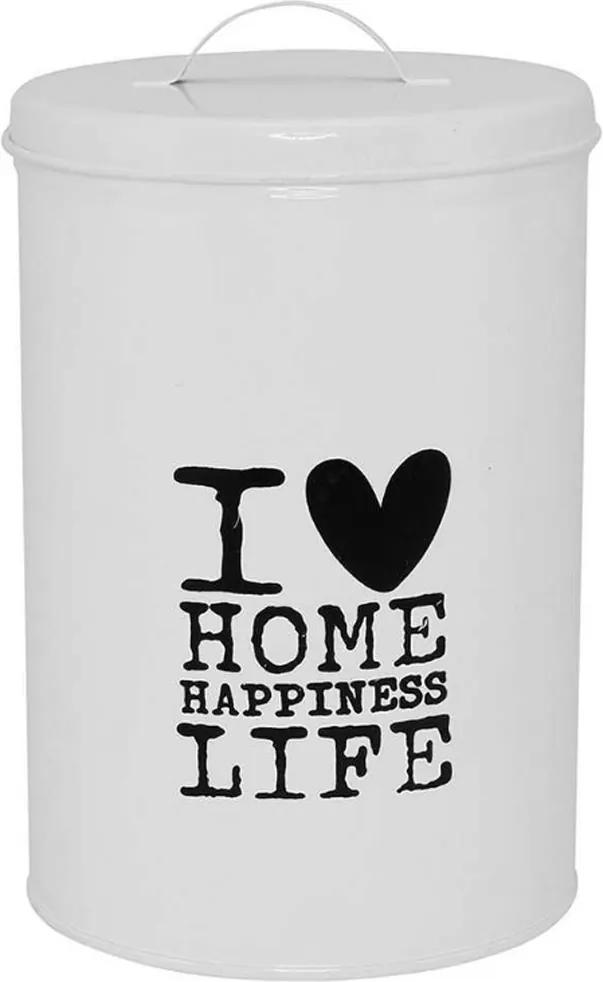 Lata Metal Branca 18cm Pote Decorativo I Love Home Home&Co