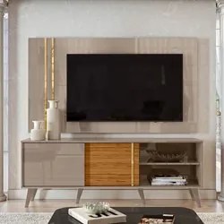 Rack Com Painel Para TV Até 65 Pol. Cronos Fendi/Naturale - Madetec