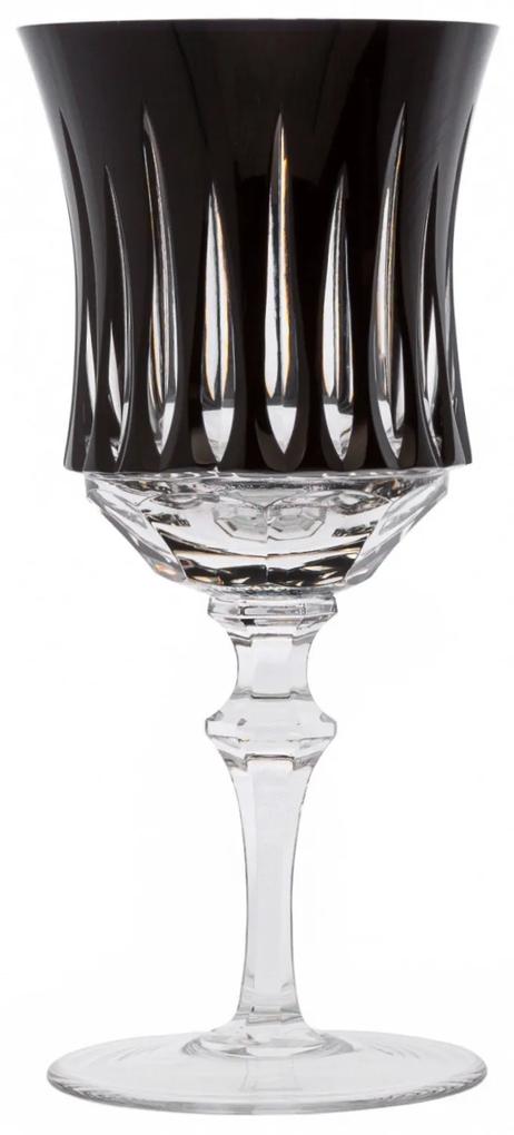 Taça de Cristal Lapidado Artesanal p/ Vinho Branco - Preto - 66  Preto - 66
