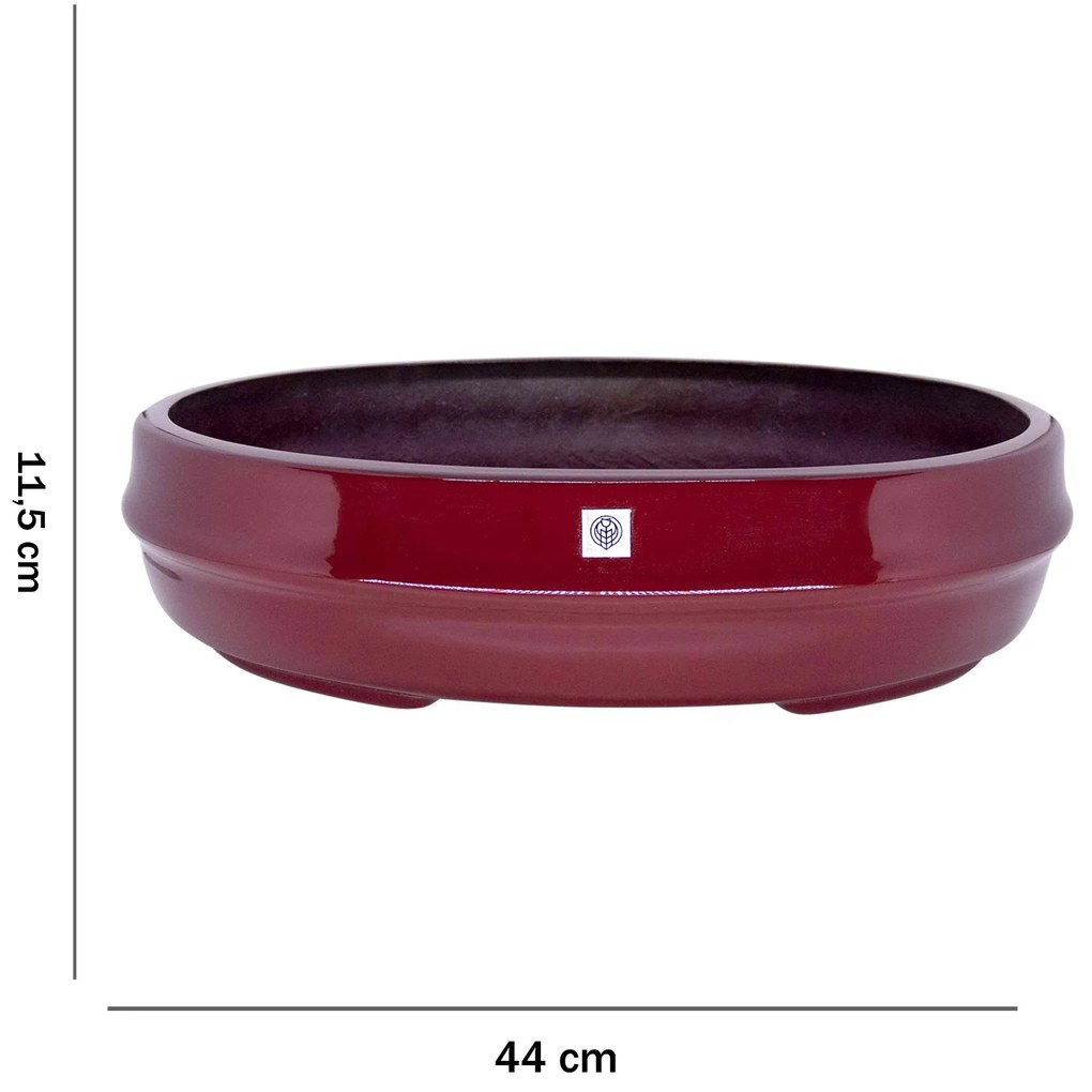 Vaso Bacia Osaka Vermelho Lira M 11,5x44X36 cm - D'Rossi