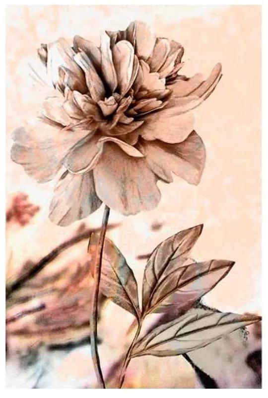 Quadro Decorativo Flores Cinza e Rosa 3 - KF 49260 40x60 (Moldura 520)