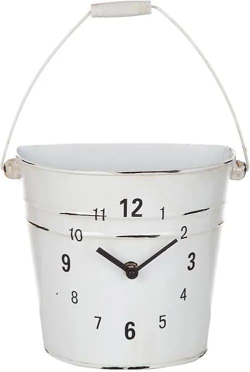 Relógio de Parede Garden Vaso Branco em Metal - Urban - 20x17 cm