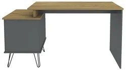 Mesa Escrivaninha Estilo Industrial Flex Lux A06 Olmo/Grafito - Mpozen