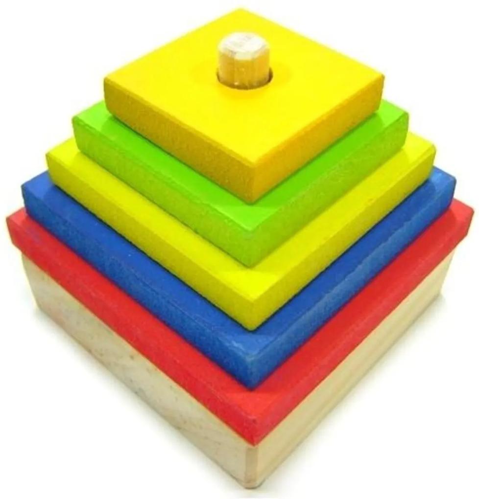 Formas Geométricas Kits e Gifts Torre Quadrada - Madeira - Amarelo