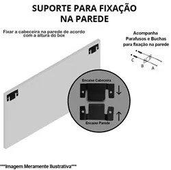 Cabeceira Cama Box Casal King 193cm Safira Sintético I02 Marrom - Mpoz