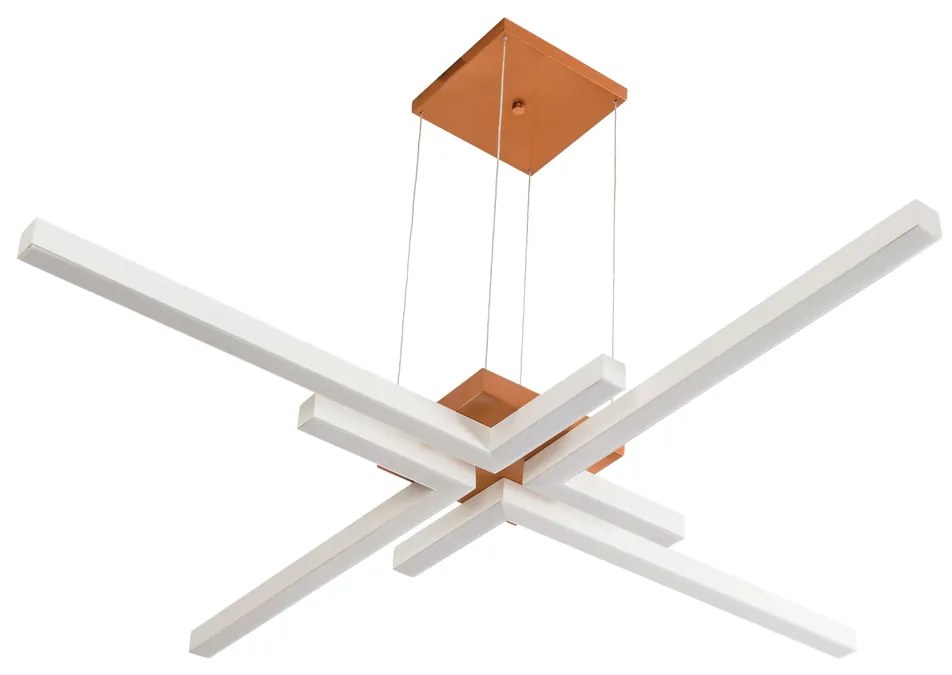 Pendente Play Retangular 82X120Cm Led 57,4W Bivolt / "l" C/ 21,5X39Cm... (CP-M - Champagne Metálico, 3000k)