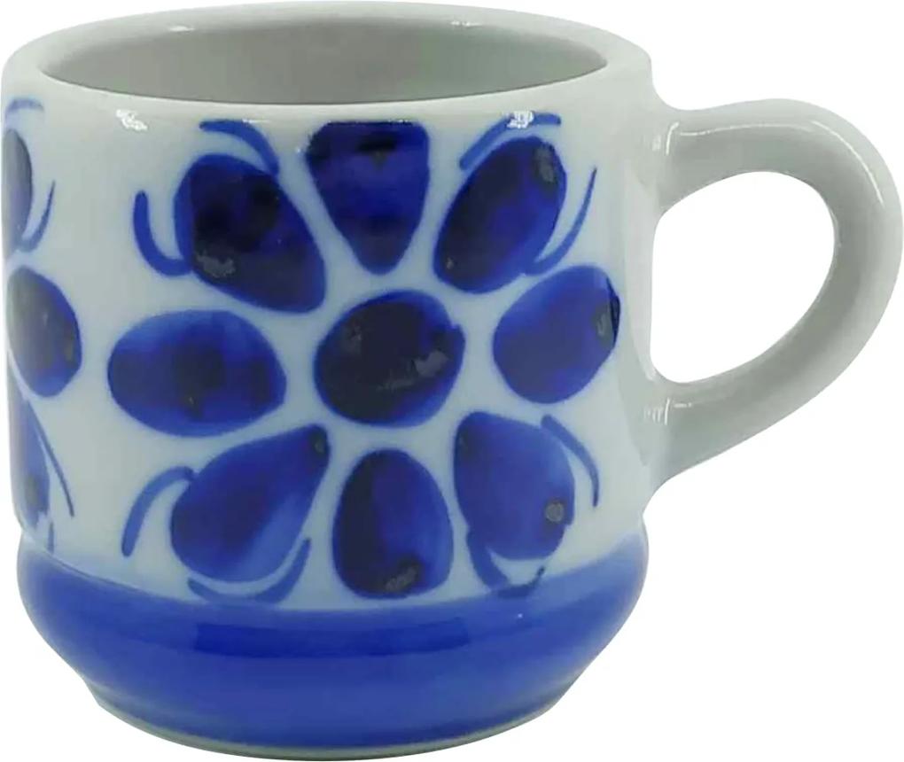 Xícara de Café em Porcelana Azul Colonial 80 ml