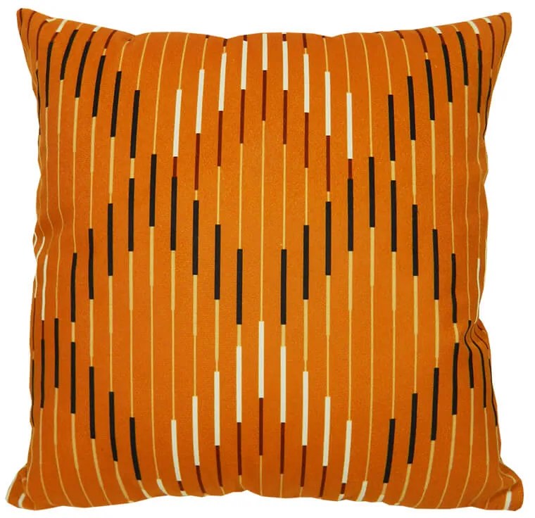 Capa de Almofada Olimpya em Suede Tons Laranja com Vinho - Geométrica - 60x60cm