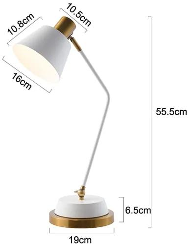 Luminária Moderno led ajustável lâmpada de mesa longo braço oscilante e27 candeeiro mesa cabeceira estudo escritório proteção para os olhos luzes leitura ue/eua plug - white - China | US Plug