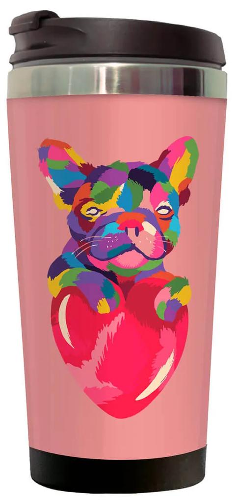 Copo Térmico 500ml Inox Colorful Bulldog